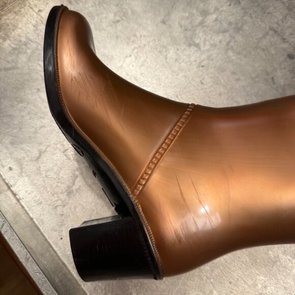 Marc Jacobs | Knee-High Rubber Boot w/ Fur Trim and Laces | Size 7/7.5 - Picture 13 of 16